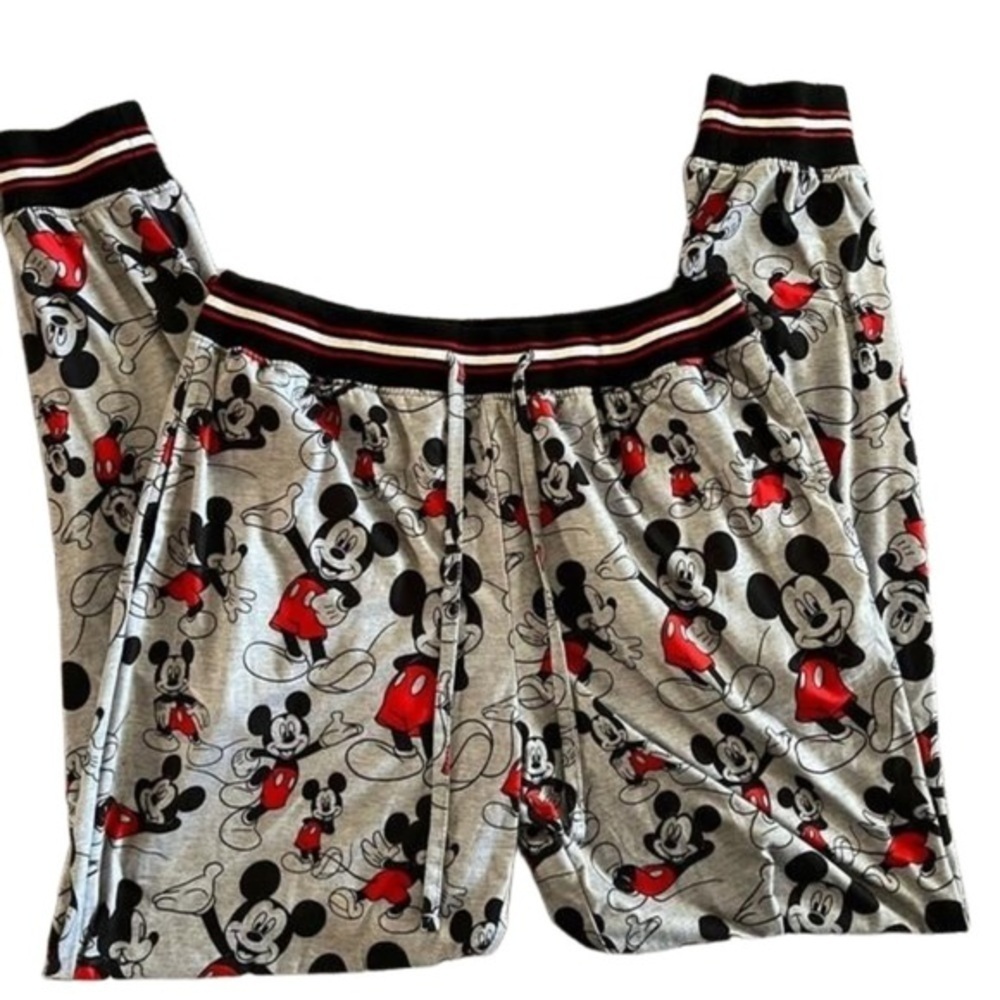 Disney Mickey Mouse Gray Drawstring Pajama Pants Size M